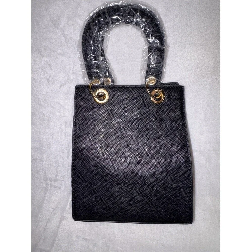 TRINA TURK Double Handle Crossbody BLACK w/ Front Slip Pocket TTT-2011 NWT - Picture 2 of 10